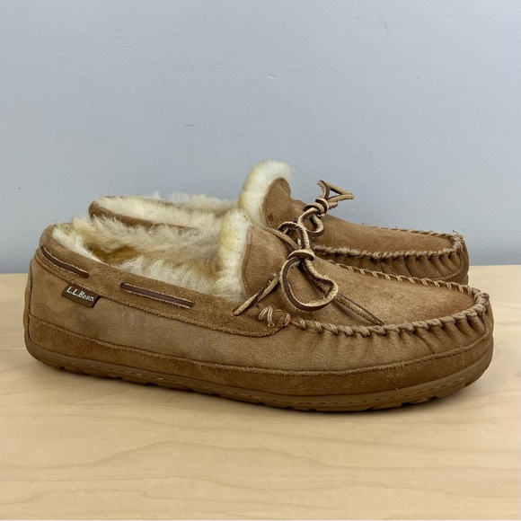 L.L. Bean Other - L.L. Bean Men’s Size 11.0 M Wicked Good Slipper Moccasins Brown Suede Lined